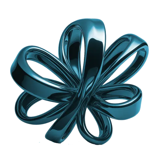 Abstract blue metallic shapes