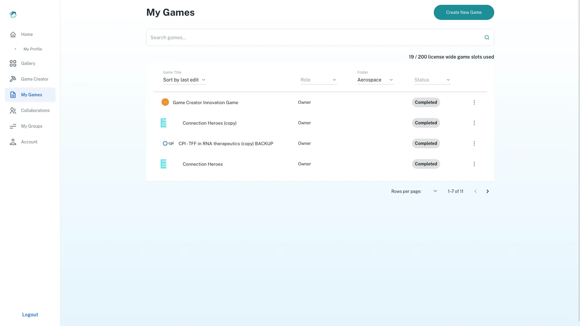 2. My Games Management