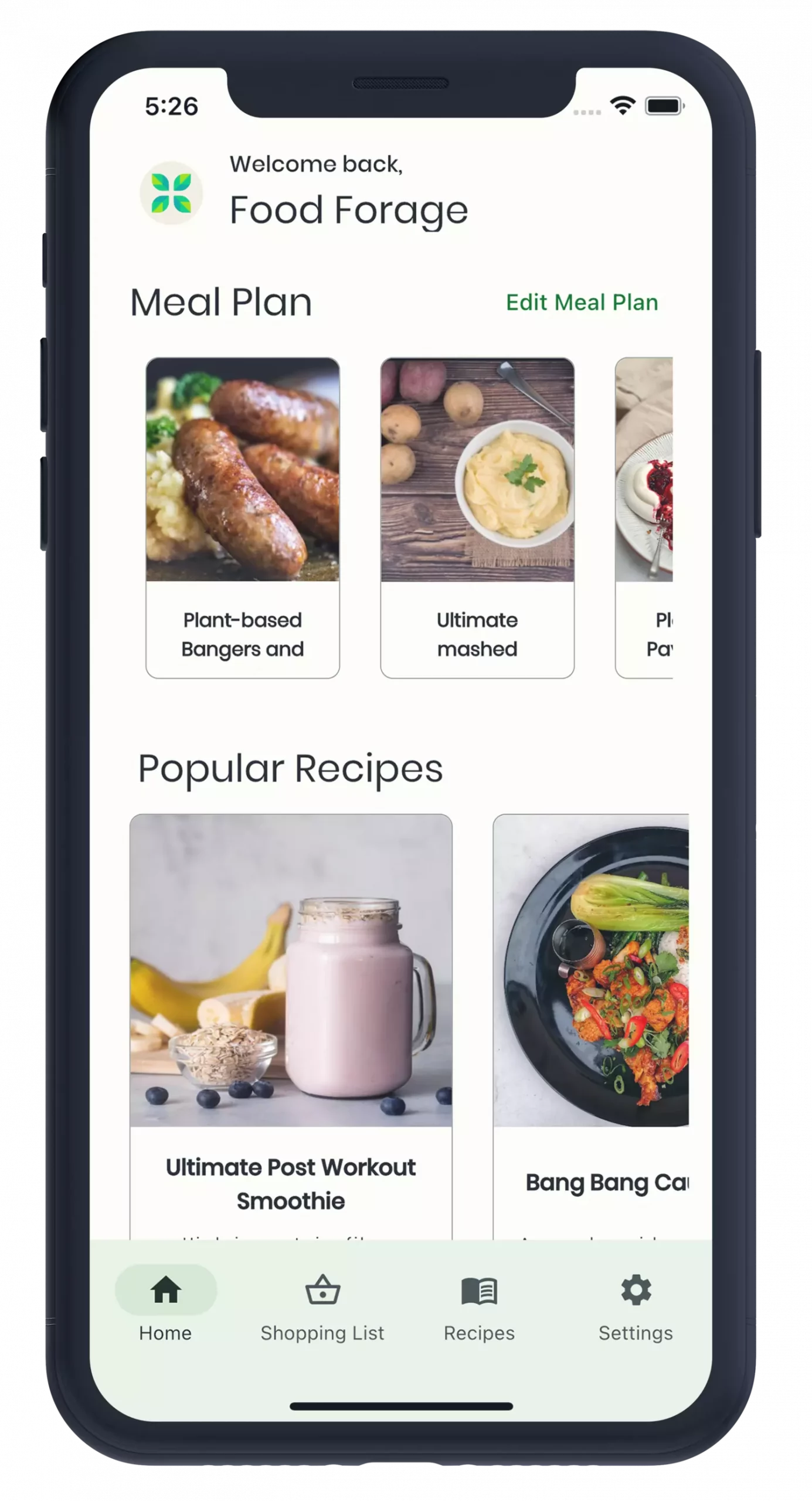 Recipe explorer interface